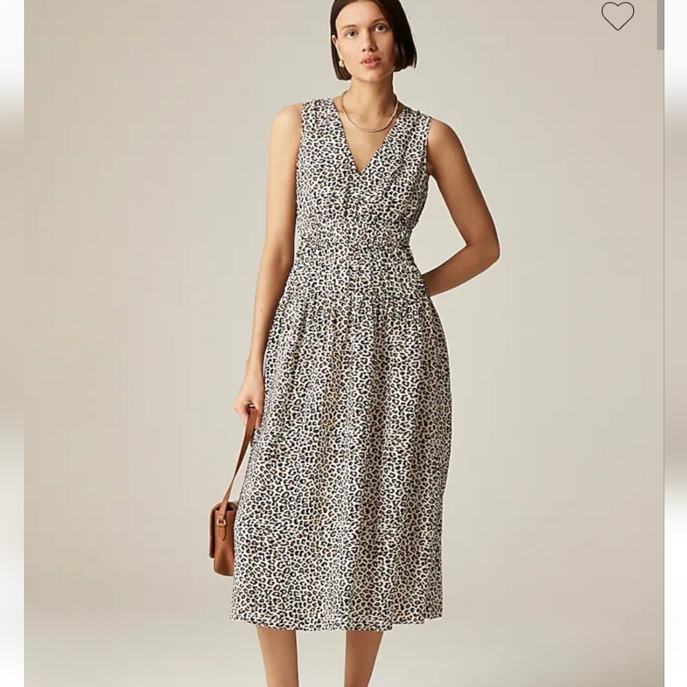 J Crew Hyacinth dress in leopard crepe de chine, NWT, SZ S